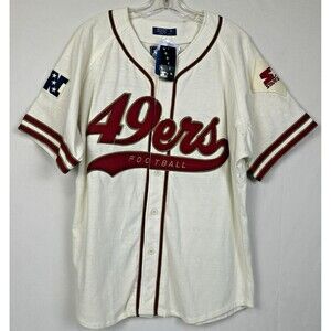 Starter San Francisco 49ers Script Baseball Jersey M New Vintage 90's Rare READ